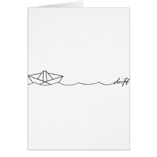 Cartão Barco de papel da tração