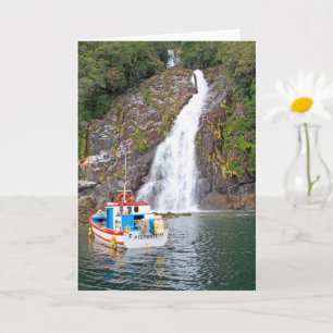 Cartão Barco e cachoeira, Chile