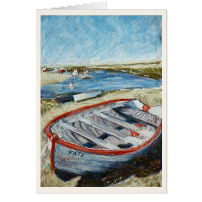 Cartão Barco na praia (Frente)