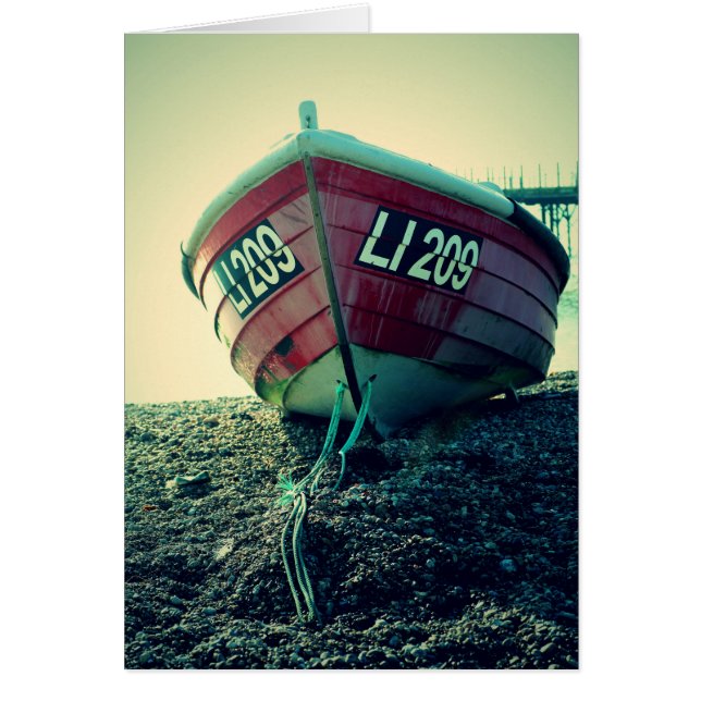 Cartão Barco na praia (Frente)