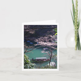 Cartão Barco primavera em Arashiyama, Kyoto, Japão