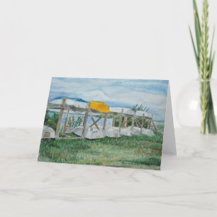 Cartão Barcos a Remo de Verão Aquarela