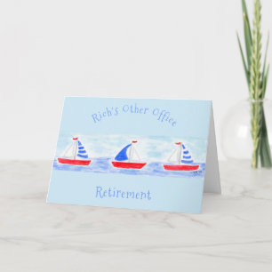 Cartão Barcos à vela em aquarela PERSONALIZAR Aposentador