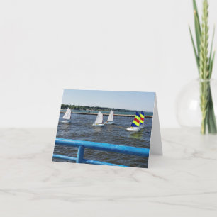 Cartão Barcos à vela no lago Michigan - vazio note card