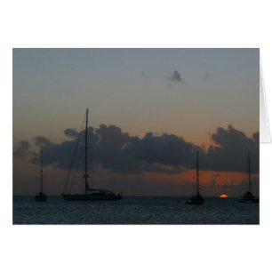 Cartão Barcos à vela no sol paisagem tropical