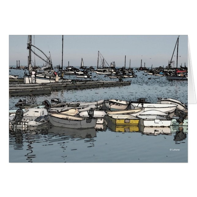 Cartão Barcos da doca--cartões vazios (Frente Horizontal)