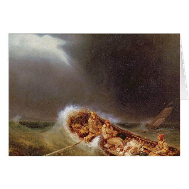 Cartão Barcos de Dieppe que retorna da pesca (Frente Horizontal)