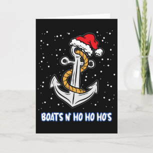 Cartão Barcos E Ho Ho Hos Natal Pijama Divertido Humor X-
