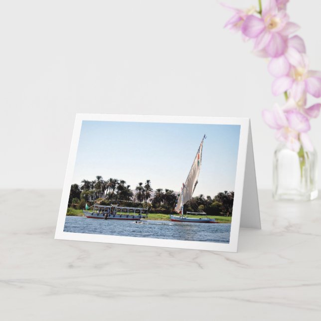 Cartão Barcos no rio Nilo, Luxor (Orquídea)