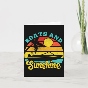 Cartão Barcos sol retrô iate vintage pôr do sol velejador