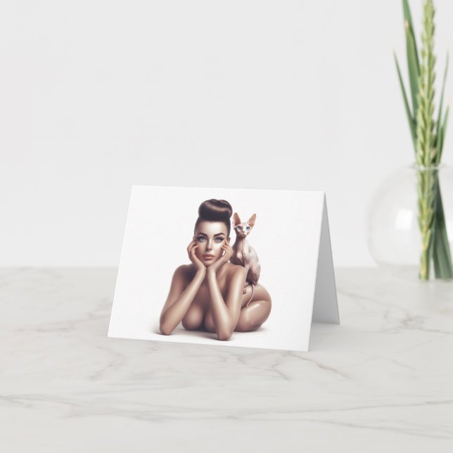Cartão Bare Assets Sphynx Adult Greeting Card (Frente)