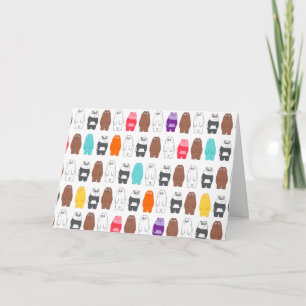 Cartão Bare Bears Colorful Bear Patterno