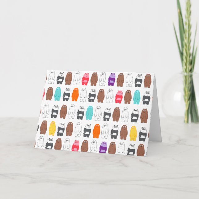 Cartão Bare Bears Colorful Bear Patterno (Frente)
