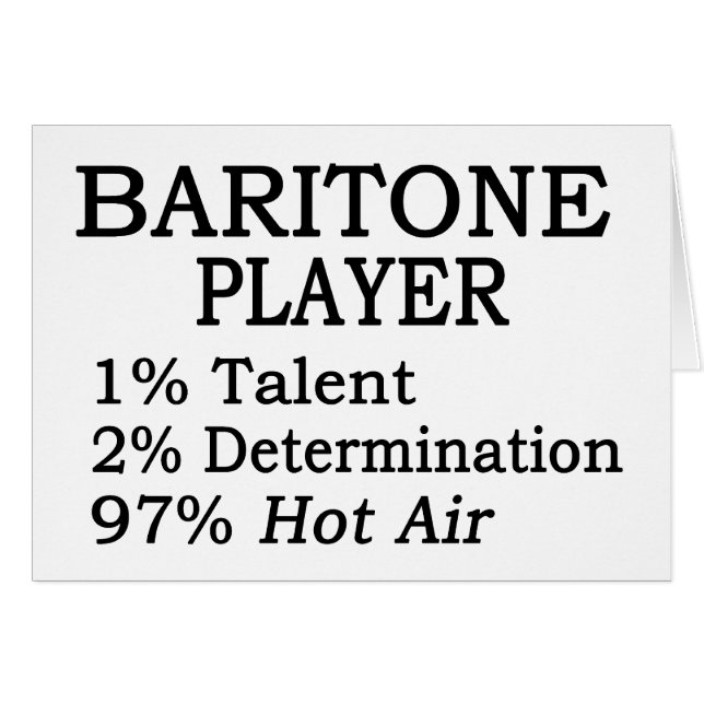 Cartão Baritone Player Hot Air (Frente Horizontal)