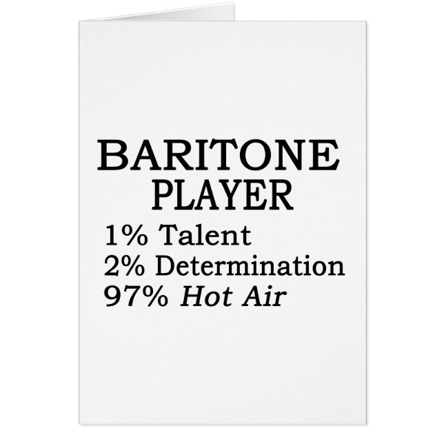 Cartão Baritone Player Hot Air (Frente)