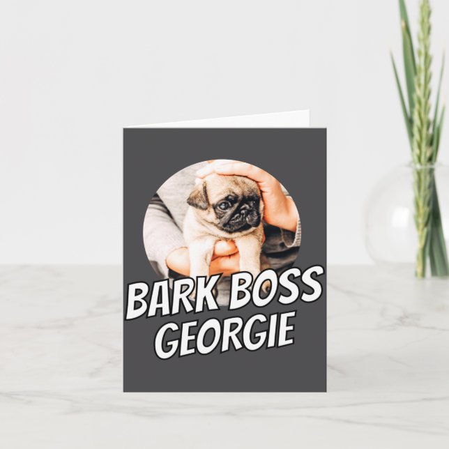 Cartão Bark Boss Pet Dog Photo Modern Simple Cool  (Frente)