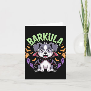 Cartão Barkula Cachorro Fofo Dia das Bruxas Vampiro