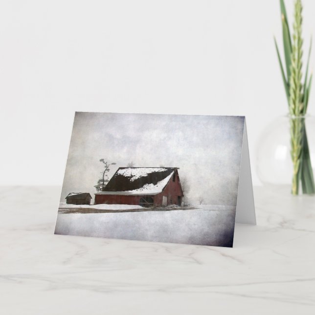 Cartão Barn de inverno (Frente)