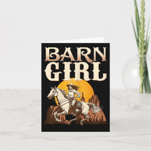 Cartão Barn Girl I Equestrian Pony Horse Fan