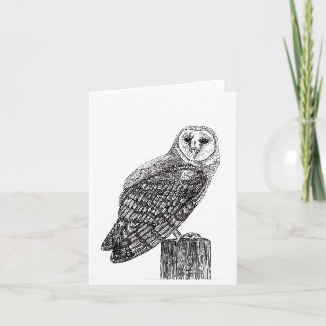 Cartão Barn Owl Blank Note Card (Frente)