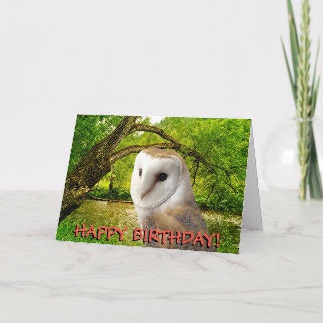 Cartão Barn owl customizable birthday card (Frente)