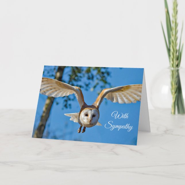 Cartão Barn Owl Flight Photo Sympathy (Frente)