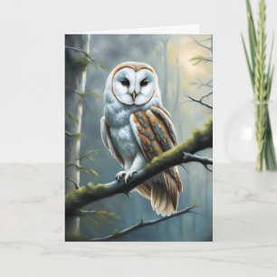 Cartão Barn Owl no Forest Birthday