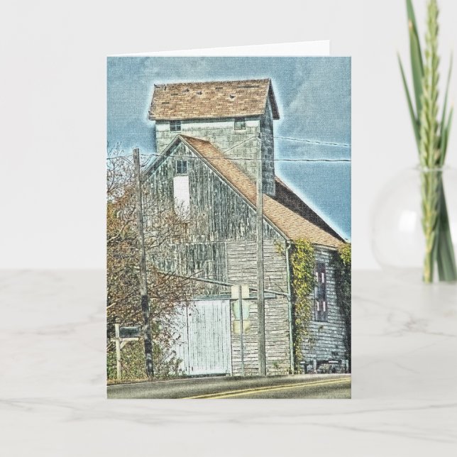 Cartão Barn Quilt Ao Lado Da Arte Digital (Frente)