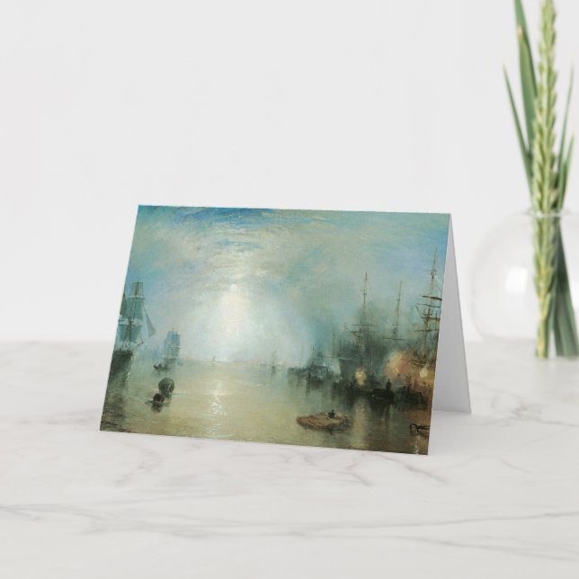 Cartão Barqueiros Descarregando Carvão ao Luar por Joseph (Frente)