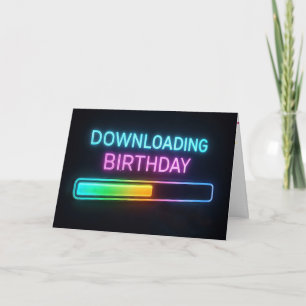 Cartão Barra de Carregamento de Computador de Aniversário