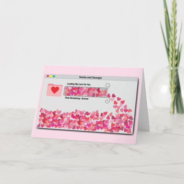 Cartão Barra de Progresso Divertida do Windows Amor Carre (Frente)