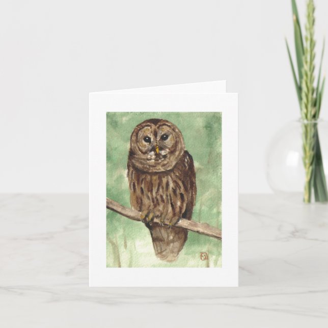 Cartão Barred Owl Note Card (Frente)