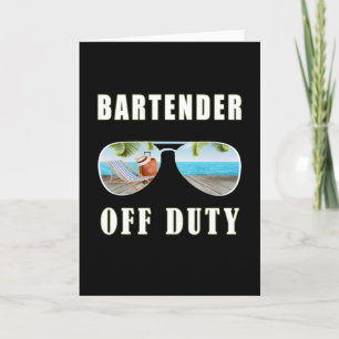 Cartão Bartender fora do dever óculos de sol praia de pal