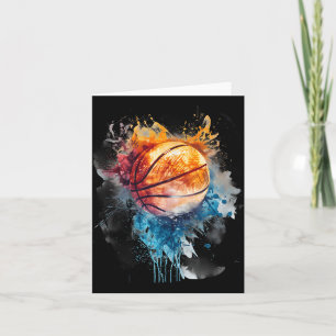 Cartão Basbol - Cores Aquáticas - Basquete de Desenho Col