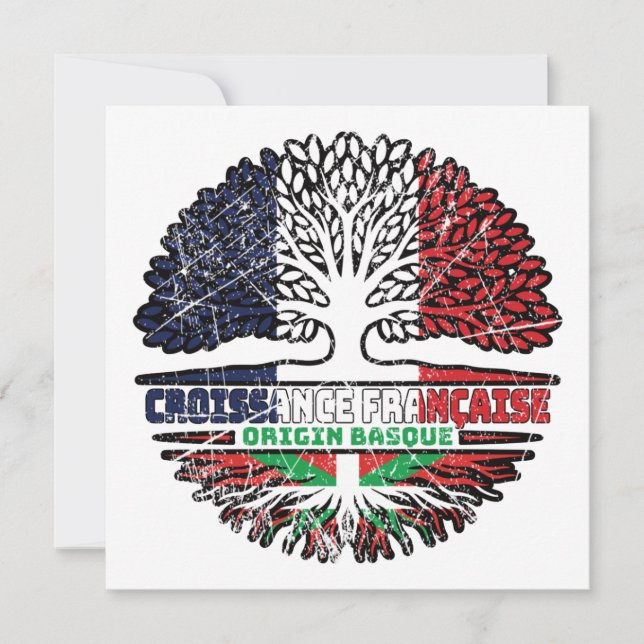 Cartão Basco País Basco Francês Francês Raízes de Árvore (Frente)