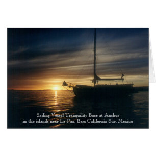 Cartão Base da tranquilidade da embarcação de navigação