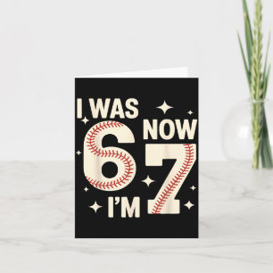 Cartão Baseball 7º aniversário engraçado 6 7 anos eu tinh
