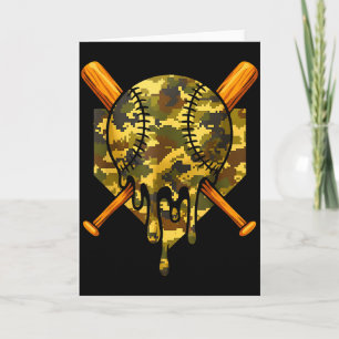 Cartão Baseball Camuflagem Meninos Sorvete Beisebol Juven
