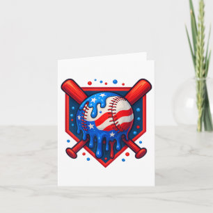 Cartão Baseball Drill Sorvete 4 De Julho Usa Flag