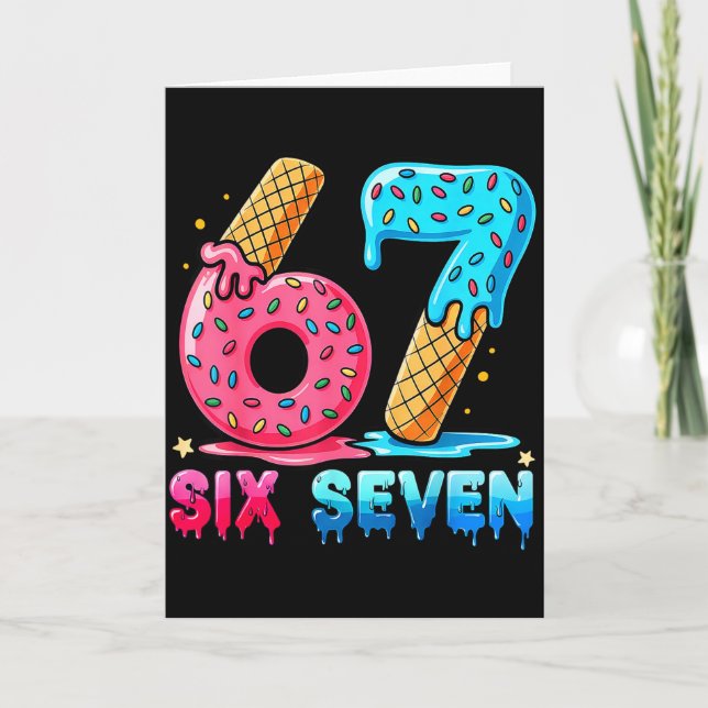 Cartão Baseball Drip Number 67 Player Or 67th Birthday  (Frente)