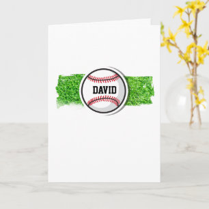 Cartão Baseball FELIZ ANIVERSÁRIO Esportes Crianças NOME