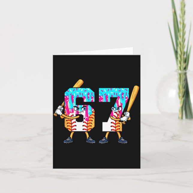 Cartão Baseball Ice Cream 67 Six Seven Cool Player 6 7 Dr (Frente)