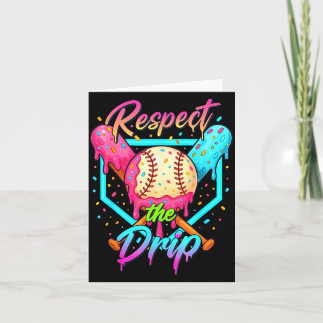 Cartão Baseball Ice Cream Drip Number 67 Player 67 Respec (Frente)