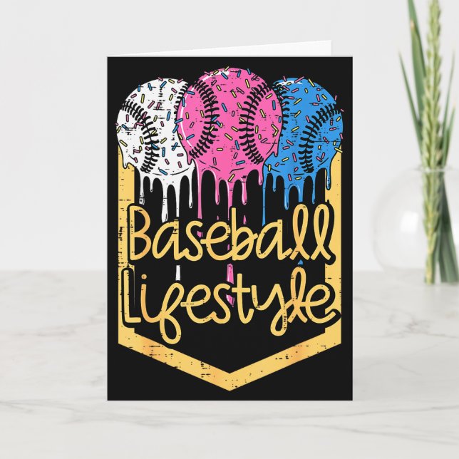 Cartão Baseball Lifestyle Ball Sprinkles Drip Boys Kids M (Frente)