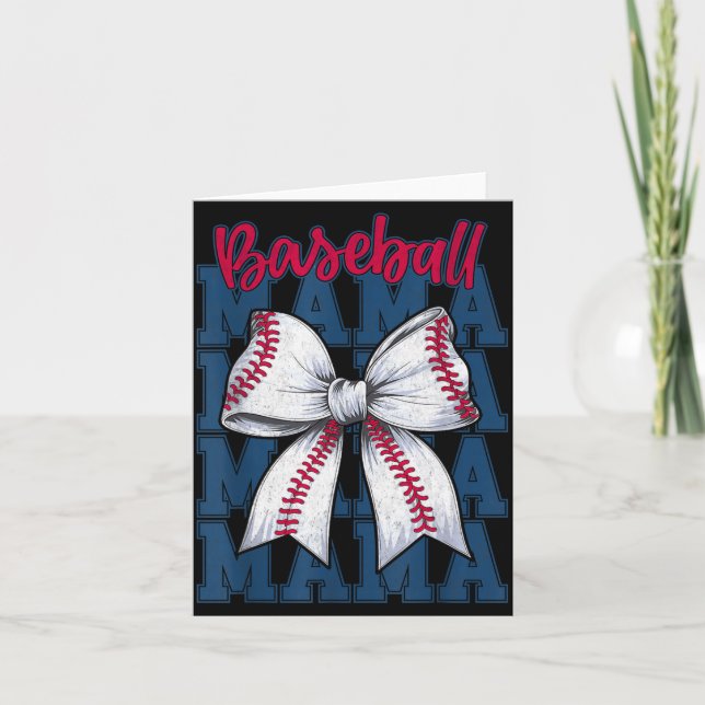 Cartão Baseball Mama Coquette Bow Game Day Baseball Mom M (Frente)