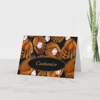 Cartão Baseball Mitts Blank