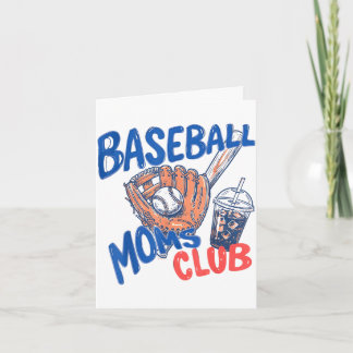 Cartão Baseball moms club iced coffee & glove sports