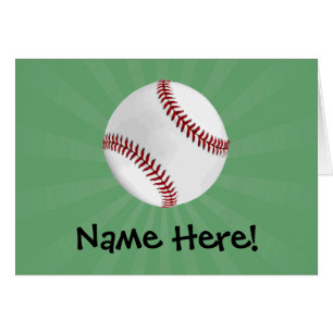 Cartão Baseball personalizado em crianças verdes