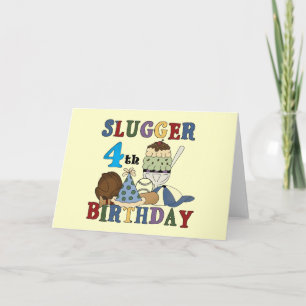 Cartão Baseball Slugger 4º Aniversário