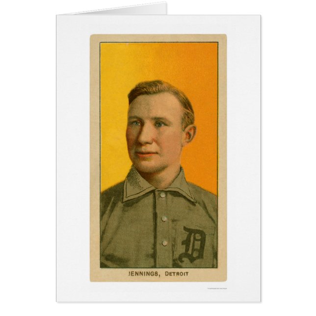 Cartão Basebol 1909 de Hughie Jennings (Frente)